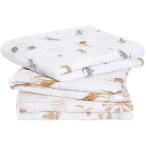 Aden + Anais aden + anais White Musy 100% Cotton Muslin Safari Dream Squares 3 Pack