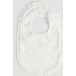 Jojo Maman Bébé JoJo Maman Bébé White Cotton Muslin Frill Baby Bib