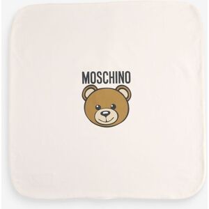 Moschino Moschino Cream Logo Baby 100% Cotton Blanket