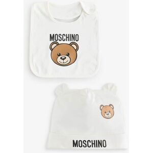 Moschino Moschino Cream Baby Logo Hat and Bib Giftset With Giftbox