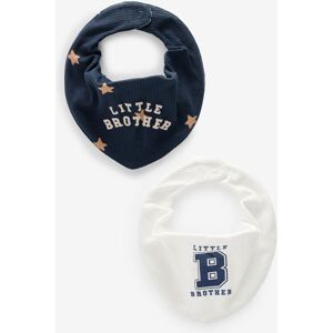 Next Blue Little Brother Family 100% Cotton Bibs 2 Pack