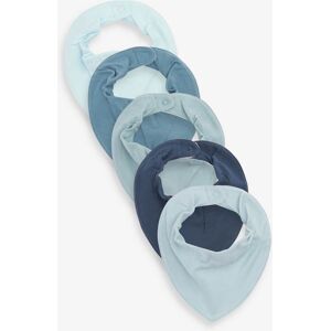 Next Blue 5 Pack Dribble Baby 100% Cotton Bibs