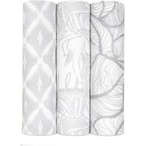Aden + Anais aden + anais Grey Large Silky Soft Culture Club Muslin Blankets 3 Pack
