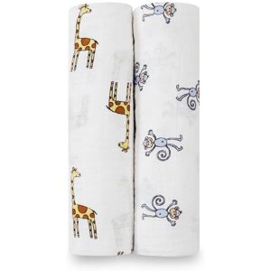 Aden + Anais aden + anais White Large Muslin Jungle Jam 100% Cotton Blankets 2 Pack