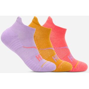 HOKA No-Show Run Sock 3-Pack in Aster Flower/Vrsty Yellow/Grapefruit, Size Large