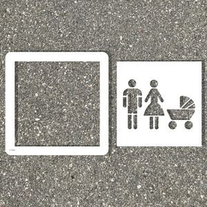 kaiserkraft Bodenschablone, Familienparkplatz, Folie, selbstklebend