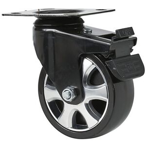 kaiserkraft Lenkrolle, für Werkzeugwagen, Ø 125 mm, mit Stopp