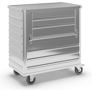 Alu-Kastenwagen, abklappbare Seitenwand, mit Deckel, Volumen 355 l Gmöhling