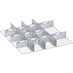 Schubladeneinteilungs-Set, 3 Schlitzwände, 11 Trennbleche, für Fronthöhe 150 mm LISTA