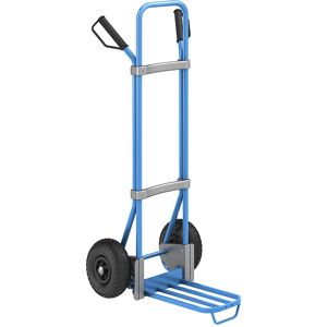 Sackkarre, blau, Paketschaufel-BxT 430 x 250 mm, blau, mit Griff, Luftbereifung eurokraft pro