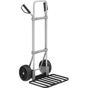 Aluminium-Sackkarre, Paketschaufel-BxT 430 x 450 mm, schwarz, Vollgummibereifung eurokraft pro