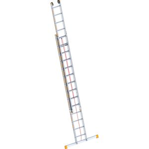 Alu-Seilzugleiter, 2-teilig, ausziehbar, inkl. Traverse, 2 x 14 Sprossen Layher
