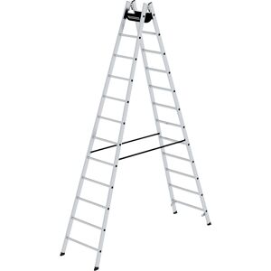 Sicherheits-Sprossenleiter, beidseitig begehbar, Sprossen 30 x 30 mm, rutschsicher, 2 x 12 Sprossen MUNK