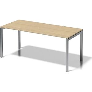 BISLEY Schreibtisch CITO, U-Gestell, HxBxT 740 x 1800 x 800 mm, Gestell silber, Platte Ahorn