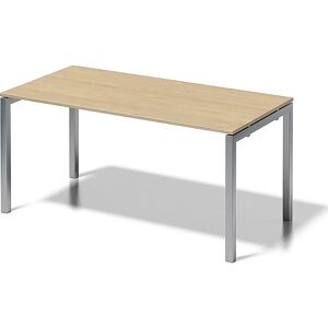 BISLEY Schreibtisch CITO, U-Gestell, HxBxT 740 x 1600 x 800 mm, Gestell silber, Platte Ahorn