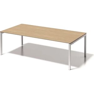 BISLEY Schreibtisch CITO, U-Gestell, HxBxT 740 x 2400 x 1200 mm, Gestell weiß, Platte Ahorn