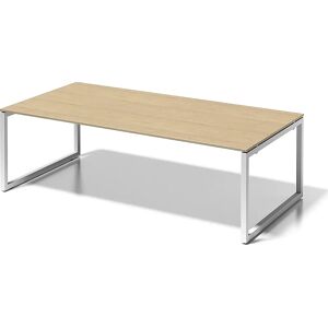 BISLEY Schreibtisch CITO, O-Gestell, HxBxT 740 x 2400 x 1200 mm, Gestell weiß, Platte Ahorn