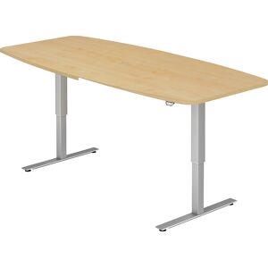 kaiserkraft Konferenztisch, BxT 2200 x 1030 mm, elektrisch höhenverstellbar 720 - 1190 mm, Ahorn-Dekor