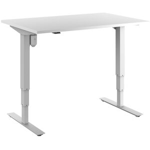 kaiserkraft Schreibtisch Atlanta, elektrisch höhenverstellbar, gerade, BxT 1200 x 800 mm, weiß/weiß
