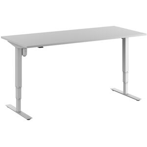 kaiserkraft Schreibtisch Atlanta, elektrisch höhenverstellbar, gerade, BxT 1800 x 800 mm, lichtgrau/weiß