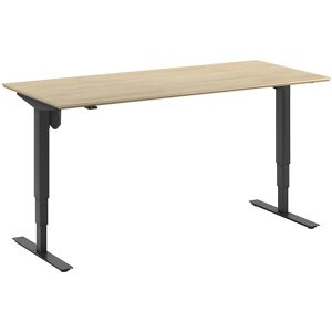 kaiserkraft Schreibtisch Atlanta Trend, elektrisch höhenverstellbar, gerade, BxT 1800 x 800 mm, Eiche/schwarz