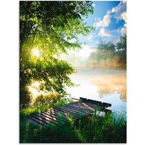 Artland Wandbild »Angelsteg am Morgen«, Gewässer, (1 St.), als Alubild,... Farbe Bild(er): grün Größe