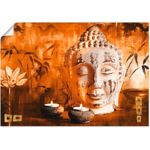 Artland Wandbild »Buddha mit Kerzen«, Religion, (1 St.), als Leinwandbild,... Farbe Bild(er): braun Größe