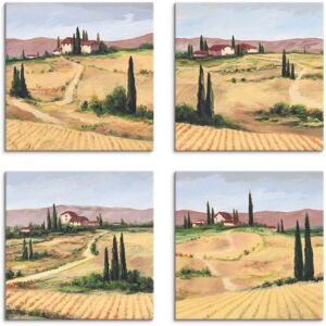 Artland Leinwandbild »Die toskanische Landschaften«, Europa, (4 St.), 4er... Farbe Bild(er): braun Größe