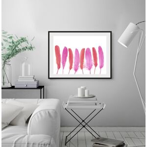 queence Bild »Ulla«, Federn, Federn, gerahmt Farbe Rahmen: schwarz + Farbe Bild(er): pink Größe