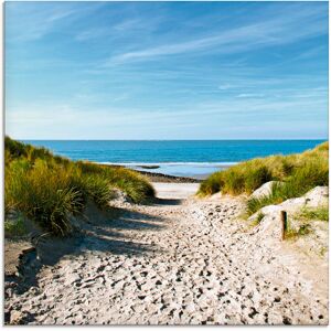 Artland Glasbild »Strand mit Sanddünen und Weg zur See«, Strand, (1 St.), in... Farbe Bild(er): naturfarben Größe
