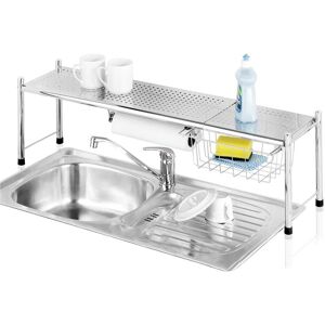 Maximex Küchenregal »Modell EXPANDO«, ausziehbares Spülbeckenregal mit... silberfarben Größe