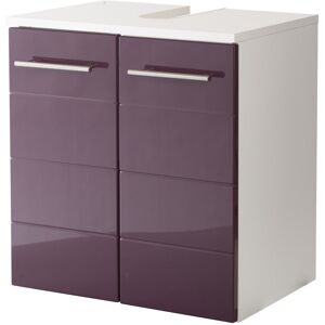 welltime Waschbeckenunterschrank »Porto«, Badmöbel, Breite 50 cm brombeer/weiss Größe