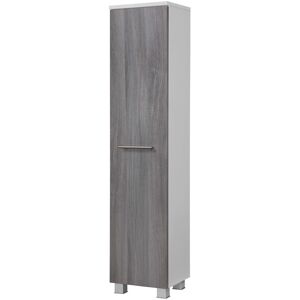 welltime Bad-Hochschrank eiche rauchsilber weiss Größe