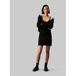 Calvin Klein Jeans Trägerkleid »WOVEN LABEL RIB TANK DRESS«, mit Logopatch Ck Black Größe XXL (44)