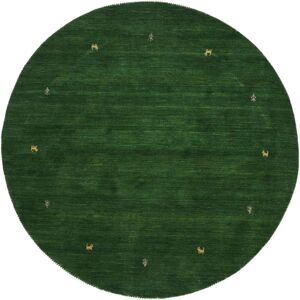 carpetfine Wollteppich »Gabbeh Uni«, rund, 15 mm Höhe, reine Wolle... grün Größe Ø 300 cm 1 St.
