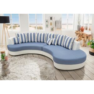INOSIGN Ecksofa »Limoncello organische Formensprache, OTTOs Choice, L-Form«,... weiss/blau/blau-weiss-gestreift Größe