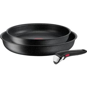 Tefal Pfannen-Set »Ingenio Black Stone 24 cm/28 cm«, Aluminium Schwarz Größe