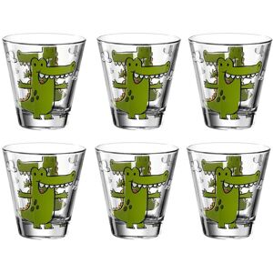 LEONARDO Glas »Bambini Krokodil 215 ml 6 Stück« Grün, Transparent Größe