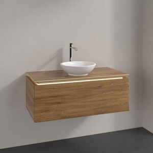 Villeroy & Boch Legato Waschtischunterschrank 100 cm mit 1 Auszug und LED-Beleuchtung B571L0PN, Badmöbel,