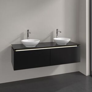 Villeroy & Boch Legato Waschtischunterschrank 140 cm mit 2 Auszügen und LED-Beleuchtung, Badmöbel,