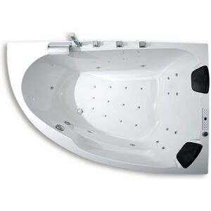 Caribia Delta XL Premium Whirlpool 180 x 130 cm ohne Schürze, für Ecke rechts 80762, Badewannen, euroweiß