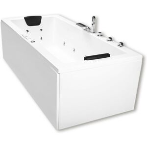 Caribia X-Tube Premium Whirlpool 190 x 90 cm mit Schürze 80742, Badewannen, euroweiß
