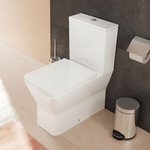 Hansgrohe EluPura Original Q Stand WC für aufgesetzten Spülkasten 640 wandbündig mit horizontalem/vertikalem Abgang AquaChannel Flush, HygieneEffect, Badkeramik, weiß