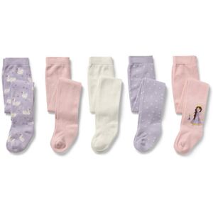 Tchibo - 5 Kinder-Strumpfhosen - Baby - Gr. 62/68 - lila