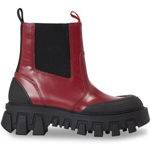 Klassische Stiefeletten Tommy Jeans Tjw Chunky Chelsea Mix Material EN0EN02375 Rot 38 female