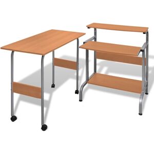 vidaXL Computertisch Schreibtisch Computerwagen PC Tisch Bürotisch Braun - Braun