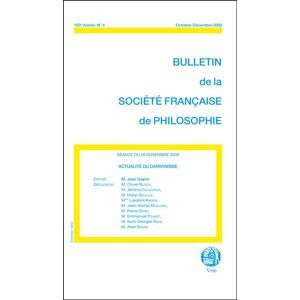 Vrin Actualite du darwinisme (bulletin sfp 2009/4) - Gayon - broché