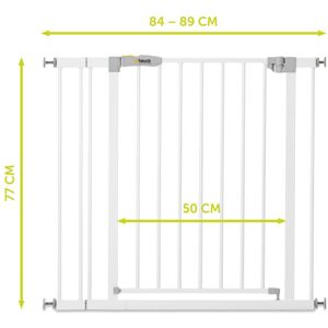 Hauck Tür- und Treppenschutzgitter Stop N Safe 2 inkl. 9 cm Verlängerung, 84-89 cm weiss unisex