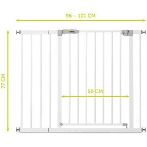 Hauck Tür- und Treppenschutzgitter Stop N Safe 2 inkl. 21 cm Verlängerung, 96-101 cm weiss unisex