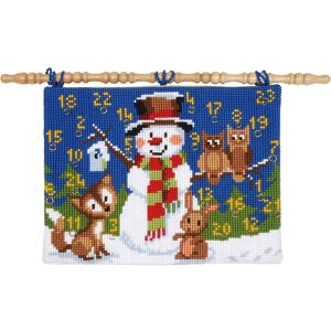 Verachtert Adventskalender Schneemann mit Waldtieren - Size: 40 x 53 cm